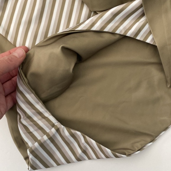 Baiia Mossman reversible wrap tie two piece swim suit AU 16/US 12 green stripe - Picture 4 of 8